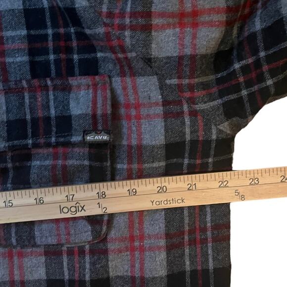Vintage KAVU Plaid Wool Jacket Men’s Medium Red Black Full Zip Cabincore Tartan - Picture 9 of 10